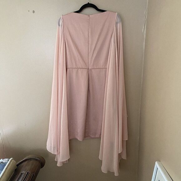 Mac Duggal Ieena Pink Cape Chiffon Short Knee Length Dress Sz 6 $358 NWT - Picture 10 of 12
